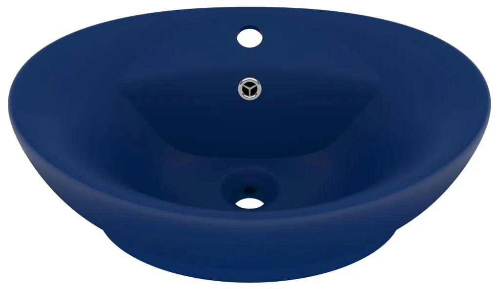 Chiuveta lux preaplin albastru mat 58,5x39 cm ceramica oval matte dark blue