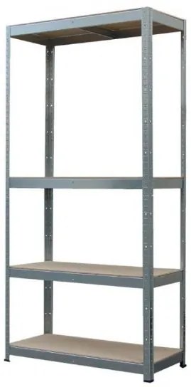 Raft depozitare, metalic, MDF, 4 polite, 150 kg, 70x30x150 cm