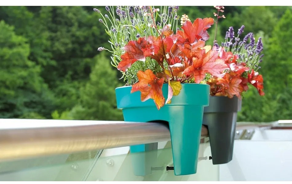 Ghiveci de balustradă Lofly Railing, culoarea limetei, 40 cm