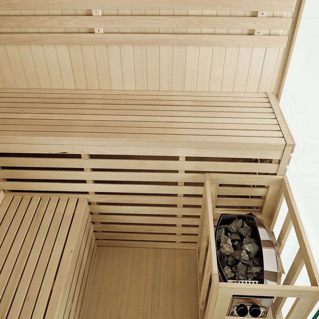 Tradičná saunová kabína / fínska sauna Espoo200 Premium - 200 x 200 cm 8 kW