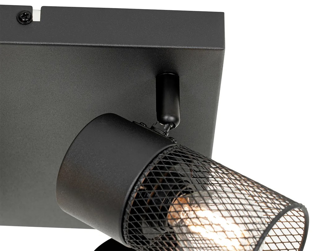 Plafoniera industriala neagra cu 4 lumini reglabile - Jim