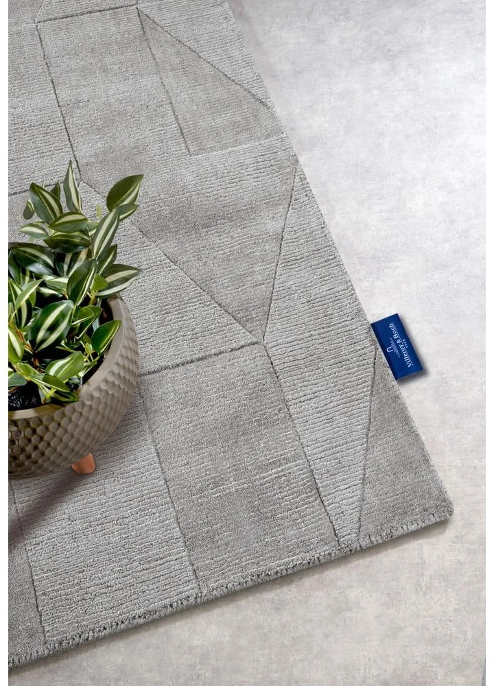 Covor tip traversă gri țesut manual din lână 80x250 cm Ursule – Villeroy&amp;Boch