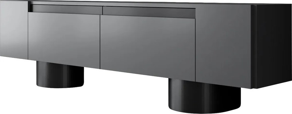 Comoda TV, Hanah Home, Bohem, 180x50x30 cm, Antracit / Negru