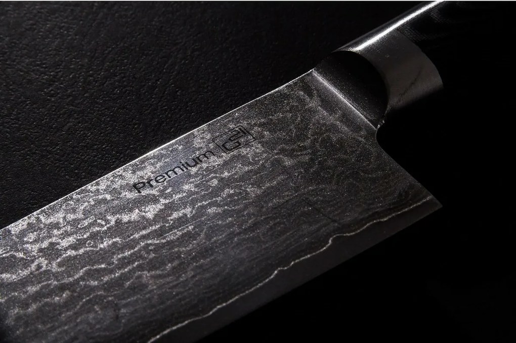 Set de cuțite G21 Damascus Premium în bloc de bambus, 3 bucăți + piatră de ascuțit