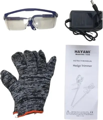 Foarfeca cu acumulator pentru gard viu HAYAMI HA-1038 + 2 baterii + accesorii