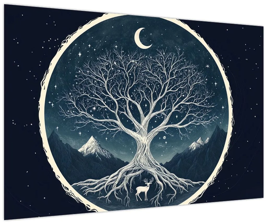 Tablou – Arbore magic cu cerb II. (90x60 cm)