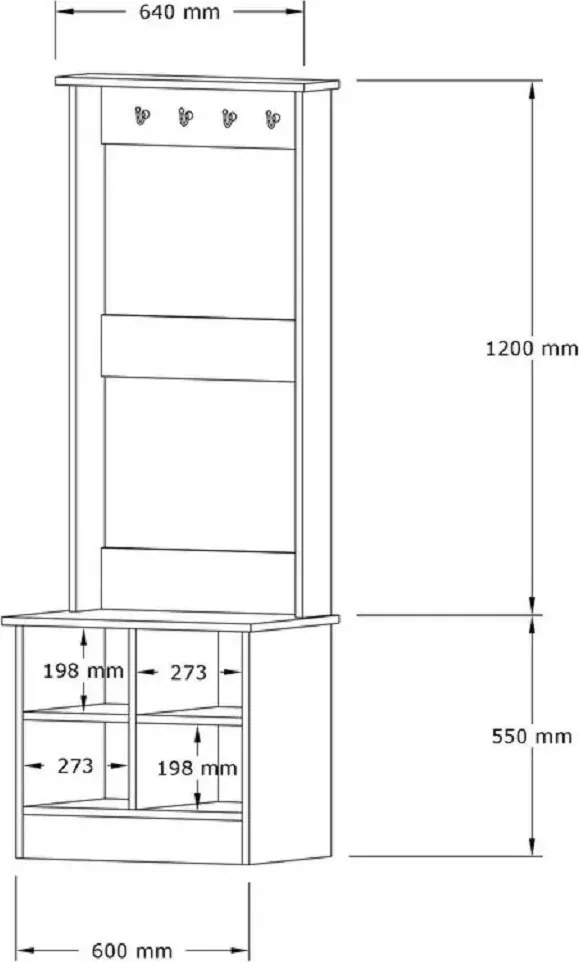 Cuier Mara  culoare alb 175 cm 