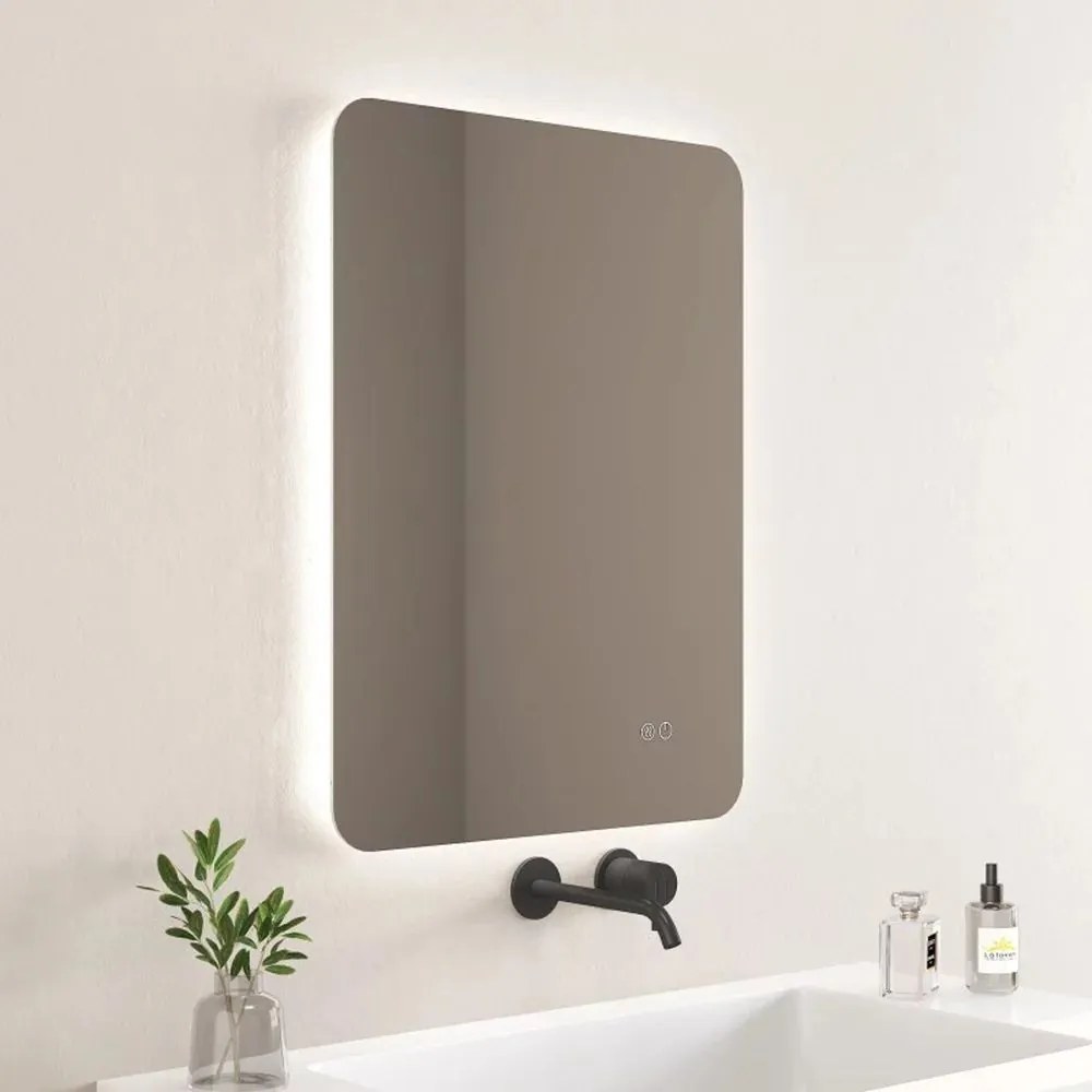 Oglinda cu iluminare si dezaburire Inter Ceramic Fabia dreptunghiulara 50x70 cm