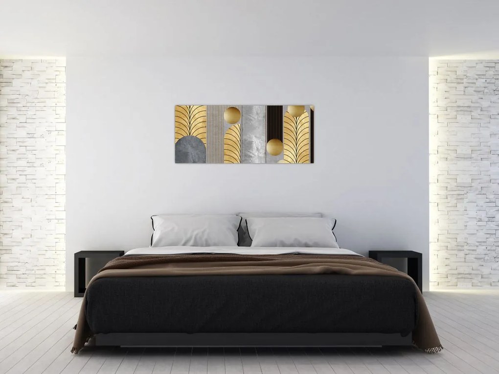 Tablou - Decorațiuni de aur (120x50 cm)