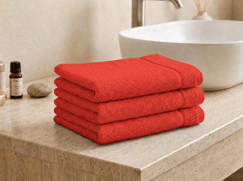 Prosop de maini Classic mic 30x50 cm rosu, 100% bumbac