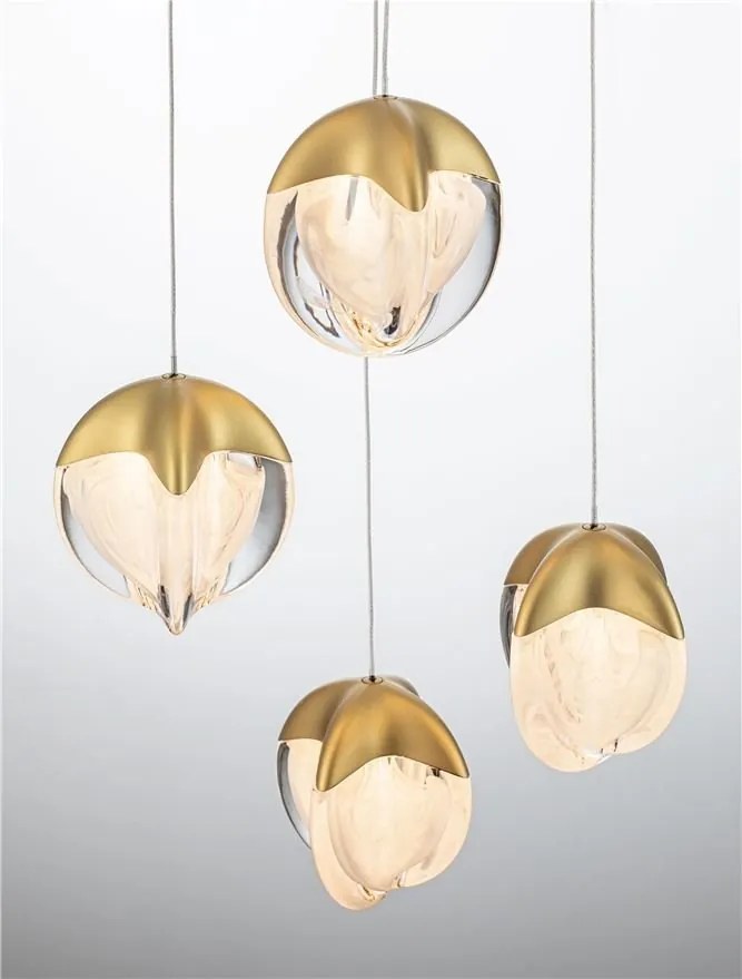 Lustra cu 5 pendule LED ALICIA auriu