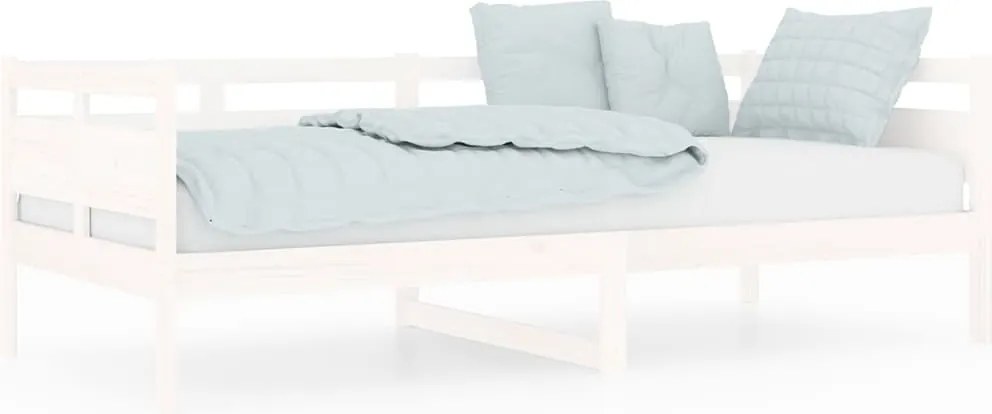 vidaXL Pat de zi, 90x200 cm, alb, lemn masiv de pin