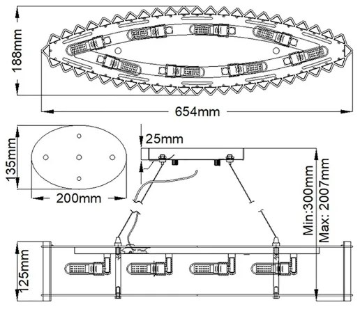 Lustră LED pentru baie Kichler KL-CRYSTAL-SKYE-ISLE CRYSTAL SKYE 8xG9/3W/230V IP44