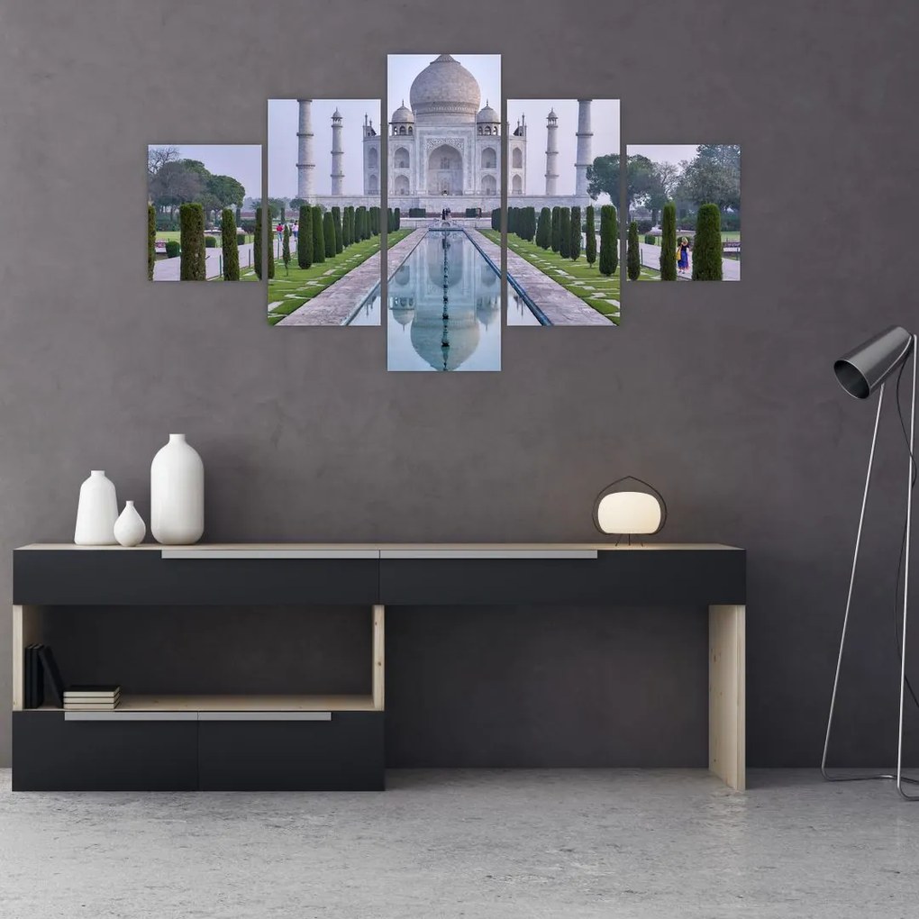 Tablou - Taj Mahal în răsăsrit de soare (125x70 cm), în 40 de alte dimensiuni noi