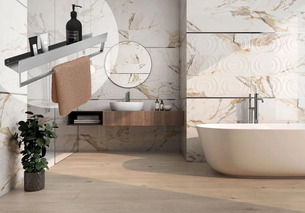 Raft pentru baie SF01 45cm otel periat