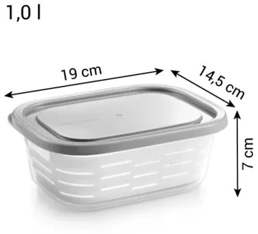 Caserolă de congelare cu coș Tescoma 4FOOD 1,0 l, 1 l