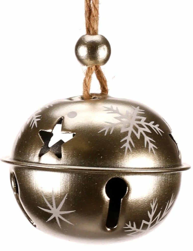 Set de clopoței de Crăciun pentru agățat, 12 buc.,metal, diametru 2 cm