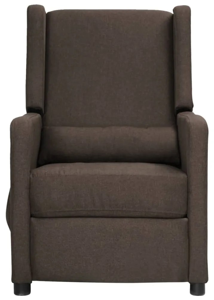 339004 vidaXL Fotoliu rabatabil, maro, material textil