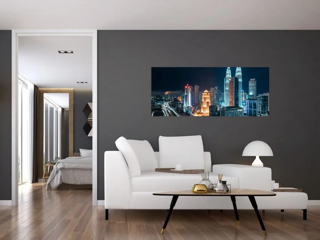 Tablou - Noaptea în Kuala Lumpur (120x50 cm)