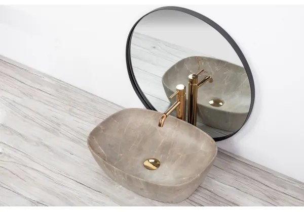 REA-U6647 - Lavoar pentru blat FREJA 39,5x51 cm ceramică/gri/decor marmură