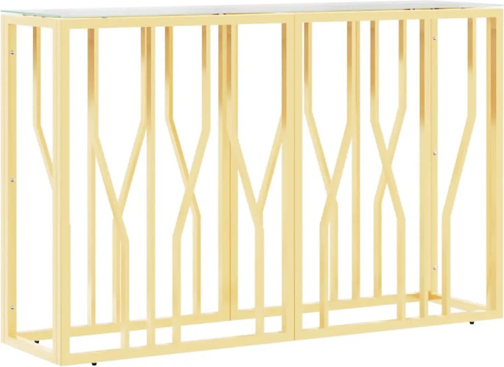 vidaXL Masă consolă, 110x30x70 cm, oțel inoxidabil și sticlă