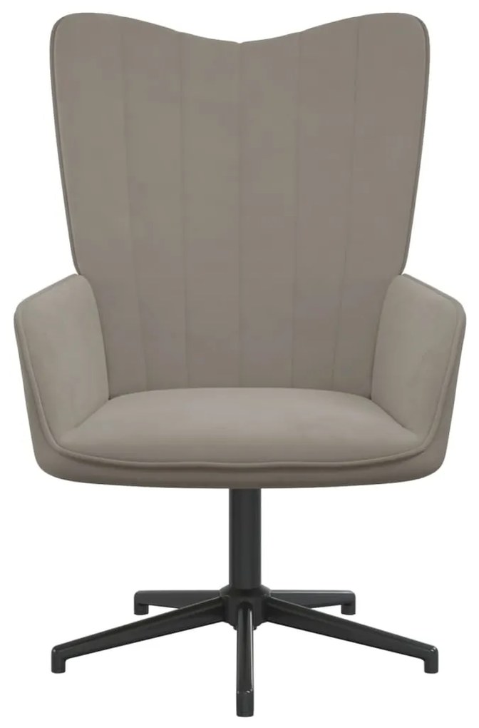 327699 vidaXL Scaun de relaxare, gri deschis, catifea