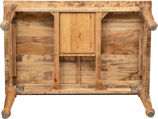 Masa fixa, L120 80 H80 cm, cu sertar, lemn masiv natur antic