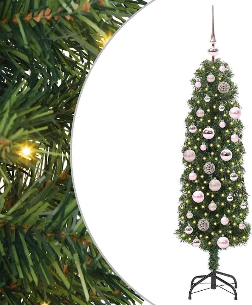 vidaXL Brad de Crăciun artificial Verde 120 cm PVC și oțel și plastic