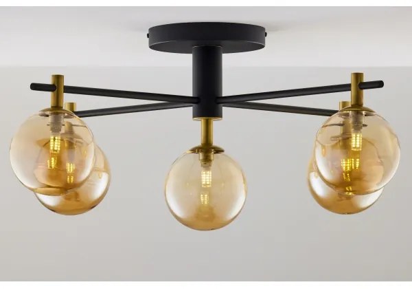 Lustră aplicată Jupiter 2032 FIGARO 5xG9/10W/230V negru/auriu/bej