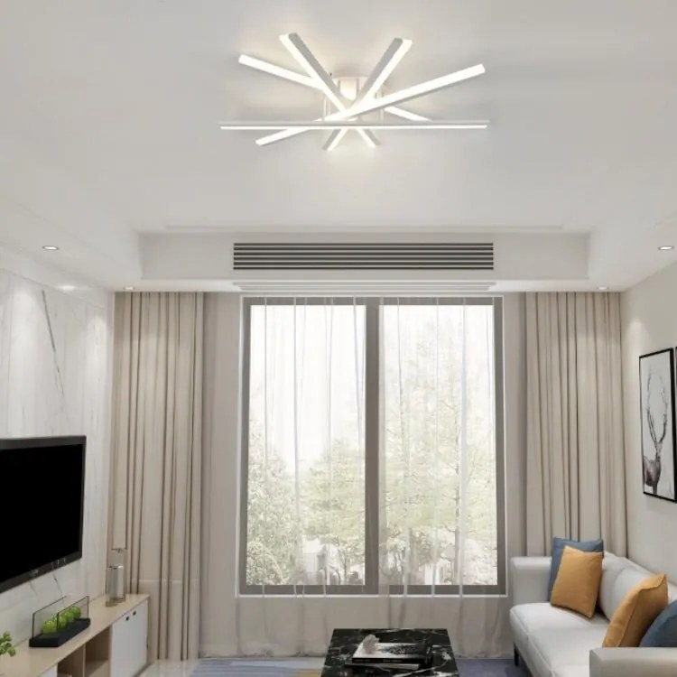 Lustră LED cu Telecomandă – Design Geometric, 3 Tipuri de Lumină, Intensitate Reglabilă, Dimmabilă