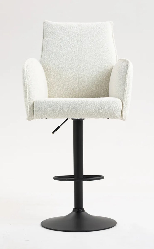 HR280W Scaun Crem Boucle cu Bază Neagră