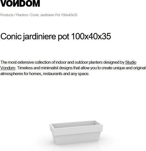 Set de 2 Jardiniere plante design decorativ exterior/interior CONIC JARDINIERE POT 100x40x35cm