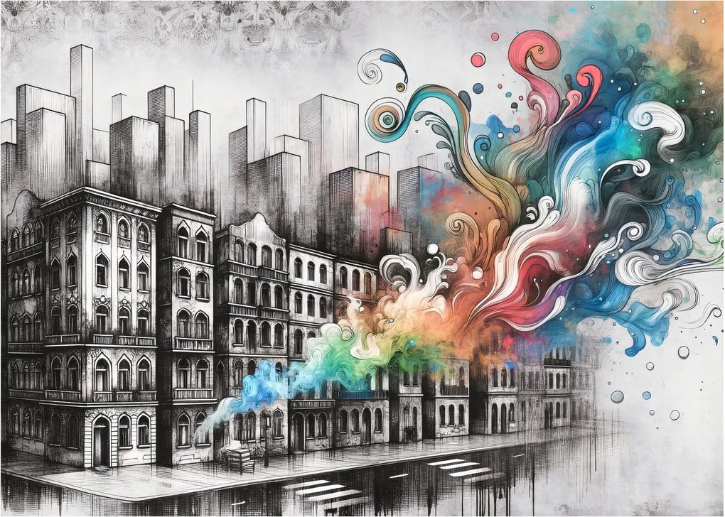 Tablou - Viața industrială (70x50 cm)