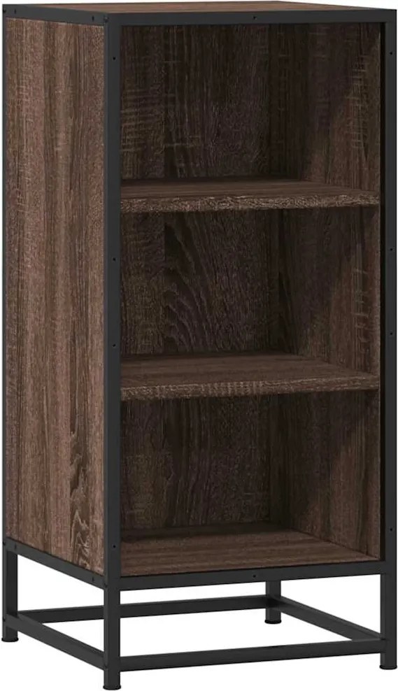 vidaXL Dulap, stejar maro, 35,5x35x76 cm, lemn prelucrat și metal