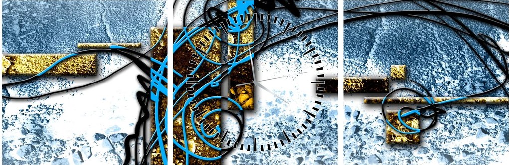 Tablou abstract (cu ceas) (90x30 cm)