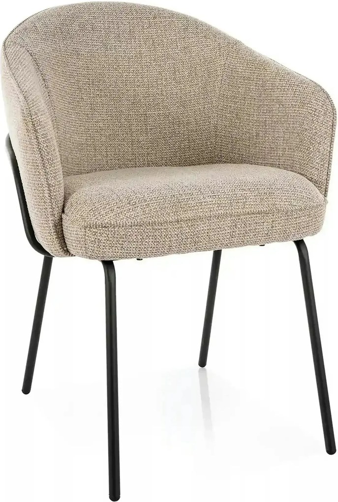 Scaun NAO, bej/negru, stofă/metal, 60x46x82 cm