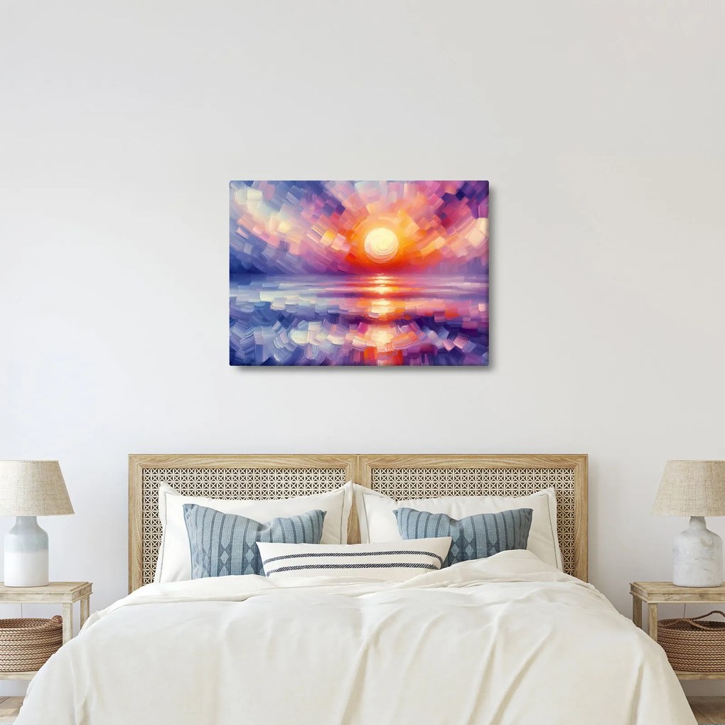 Tablou - Apus de soare artistic colorat (70x50 cm)