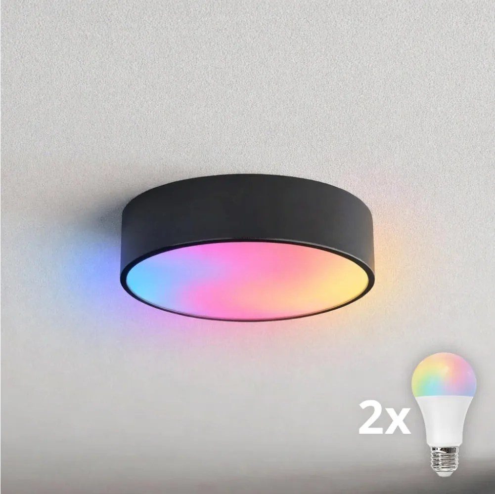 BRILAGI - Plafonieră LED RGBW dimabilă CLARE 2xE27/12W/230V neagră