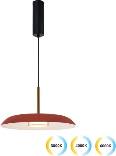 Lustră LED pe cablu NUDO LED/11W/230V 3000/4000/6000K roșie