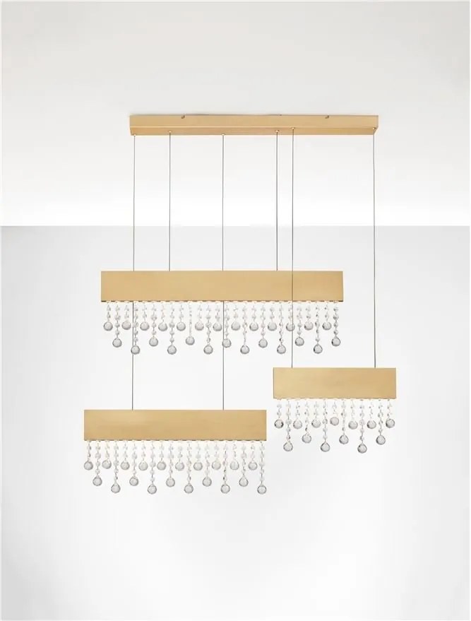 Lustra LED suspendata stil elegant CRISTA aurie