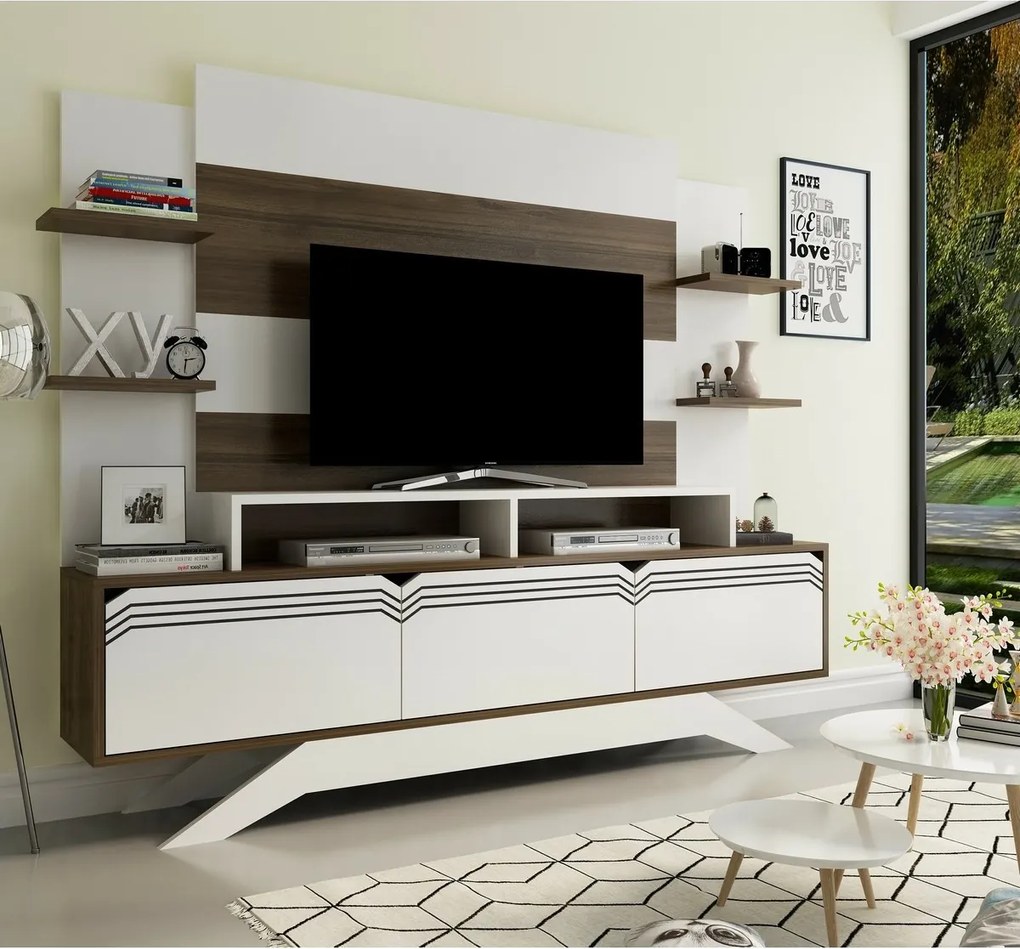 Perete TV Delpi Walnut and White