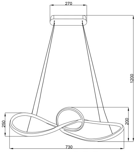 Lustră LED pe cablu MARCO LED/42W/230V crom lucios