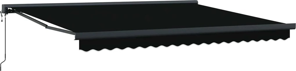 vidaXL Copertină Negru 400 × 300 cm Poliester și Aluminiu