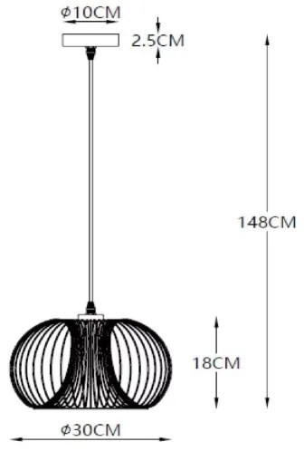 Lucide 02400/30/17 - Lampa suspendata VINTI 1xE27/60W/230V cupru