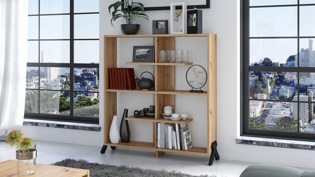 Bibliotecă VIK R-110 Stejar Artisan - MINI BIBLIOTECĂ PENTRU CAMERA DE ZI