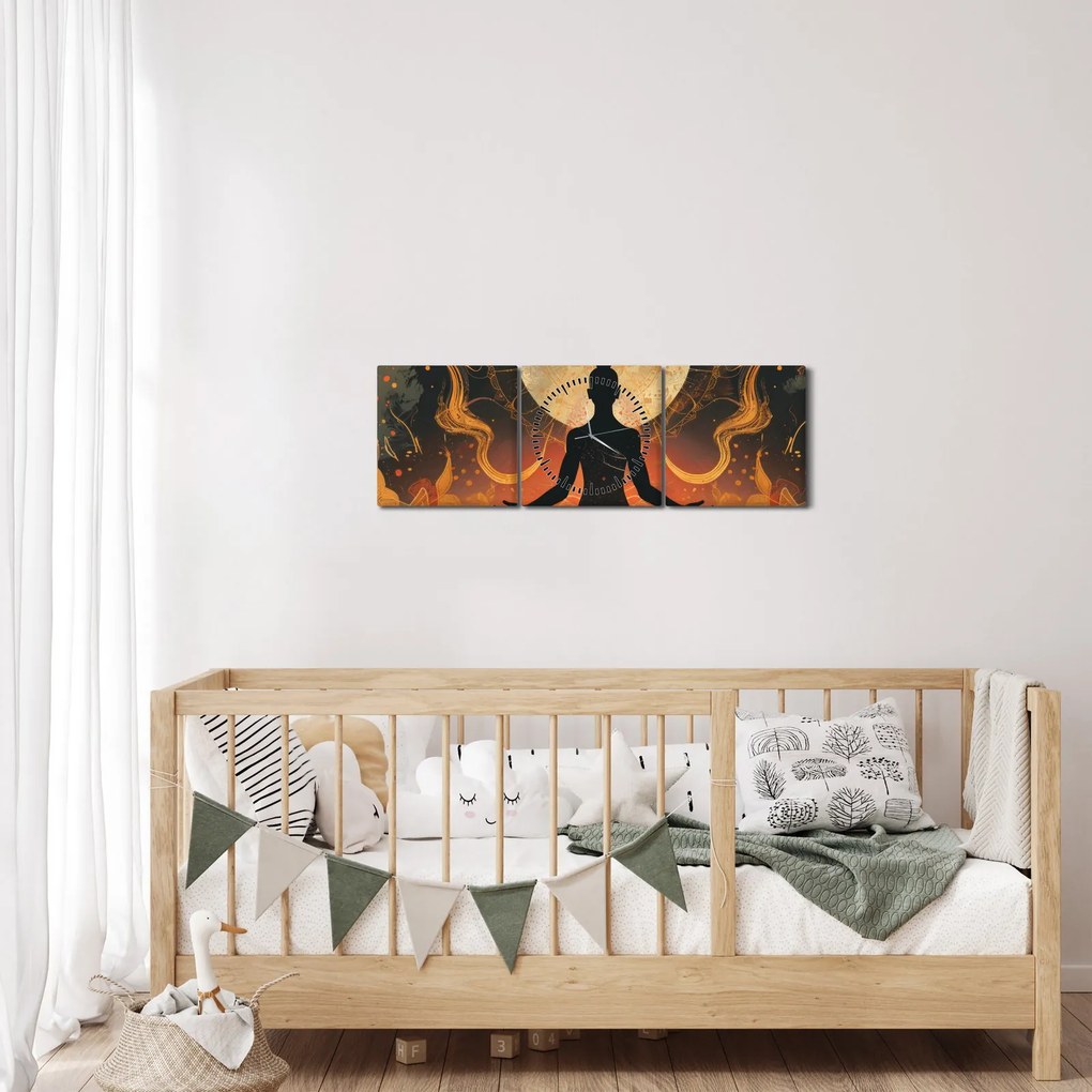 Tablou - Meditație (cu ceas) (90x30 cm)