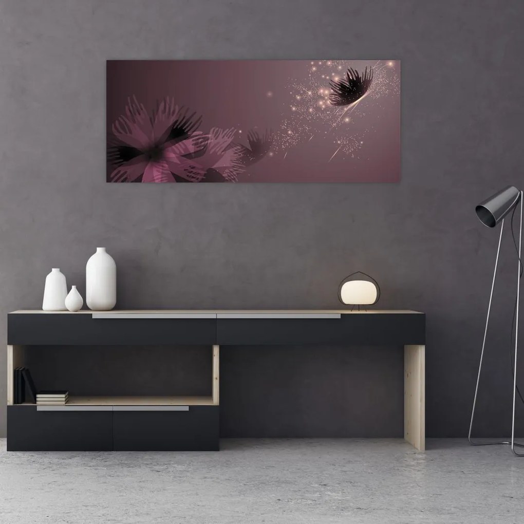 Tablou - Floare și fluture (120x50 cm)
