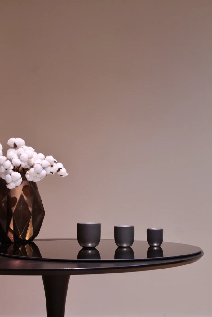 Set 90 Pahare Ceramica Vulcano (30x250ml, 30x150ml, 30x75ml) Negru Carbon Mat