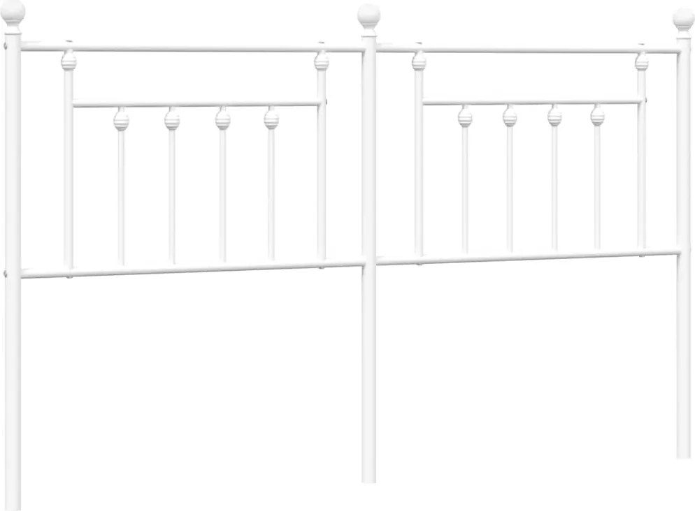 vidaXL Tăblie de pat de schimb metalică, alb, 180 cm