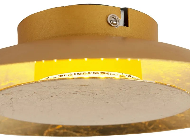 Plafoniera Art Deco aurie/alamă cu LED inclus - Sun